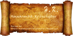 Hausknecht Krisztofer névjegykártya